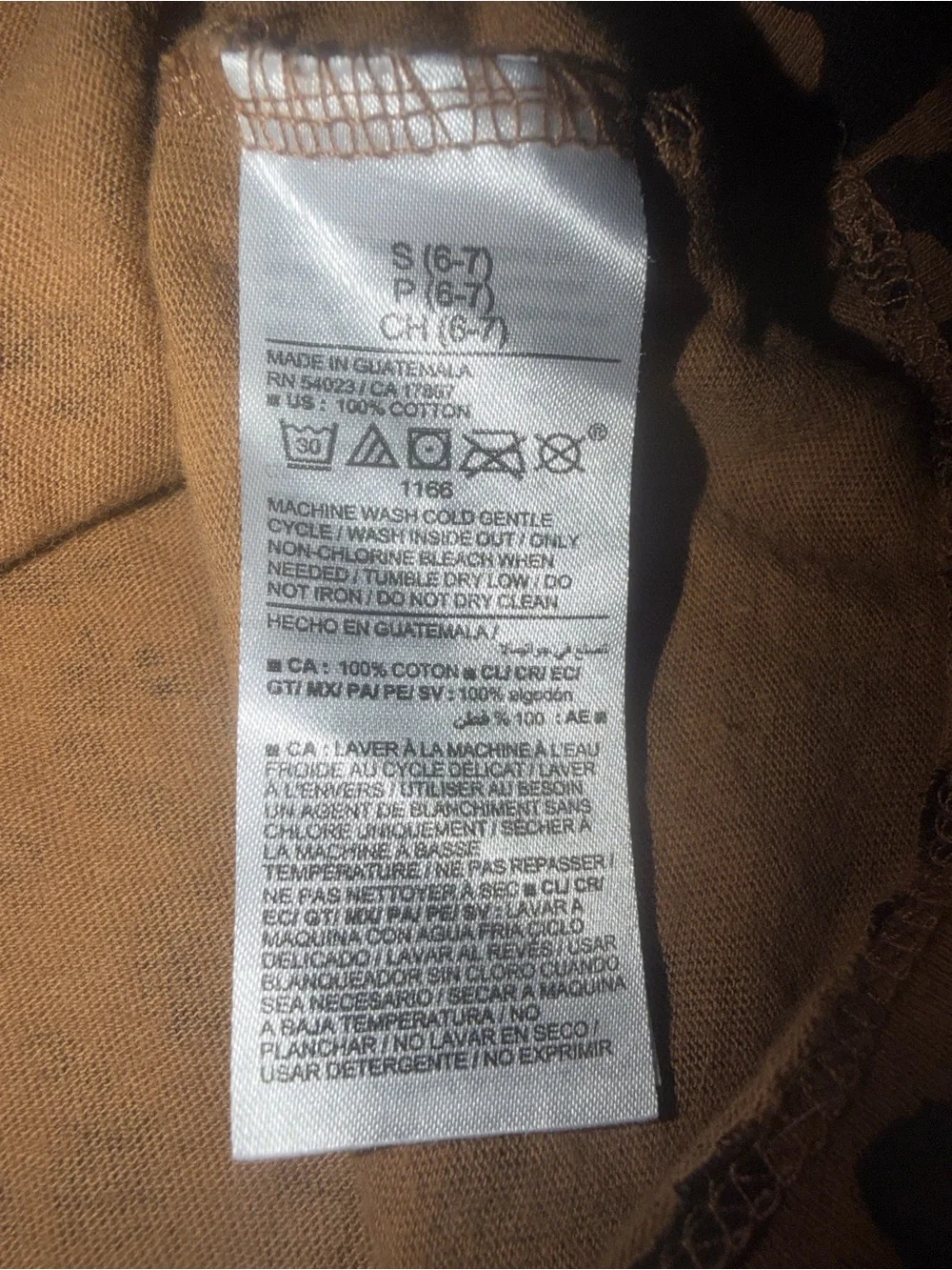 Old Navy Brown Leopard-Print Long Sleeve Tee with 'Lead Love' Graphic